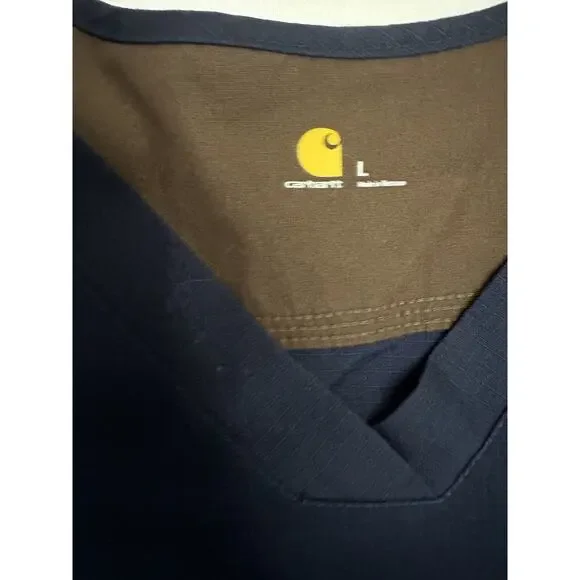Carhartt Men's Ripstop Utility Scrub Top Navy Blue Size: Large - Picture 5 of 7